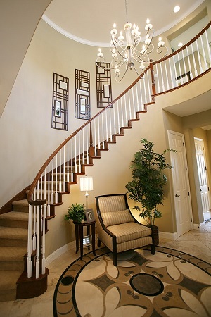 Interior view of elegant staircase