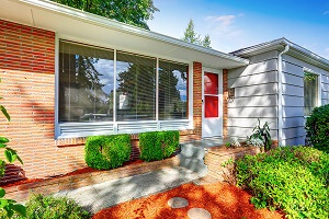 Single story house with brick facade