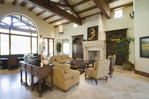 Luxury grand room with vaulted ceilings
